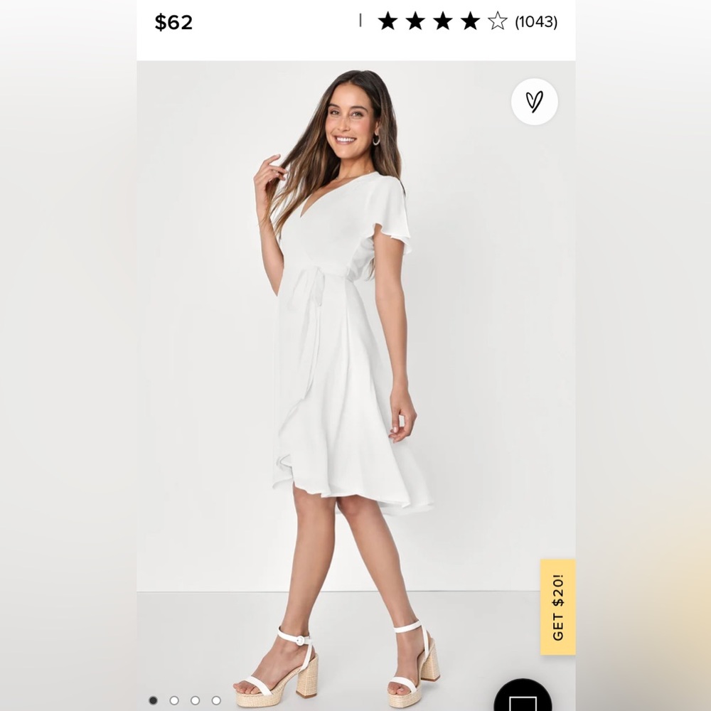 White Midi Wrap Dress